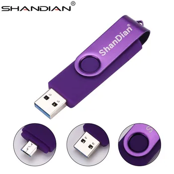 SHANDIAN wholesal emetal USB 2.0 Flash drive USB Flash Disk Micro card memory stick pentru Telefonul U Disc pendrive 4 GB/16GB/32GB/64GB