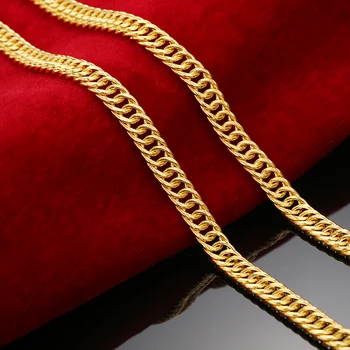 JJF 24K Aur Pur Colier Real AU 999 Aur Masiv Lanț Daruri Bune Bărbat de Lux la Modă Clasic Bijuterii Fine Fierbinte Vinde Nou 2020
