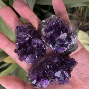 70-80g Naturale Ametist Cluster de Cristal de Cuart Brut de Cristale de Vindecare Decor de Piatră de Ornament Violet Feng Shui Piatra Minereu Minerale