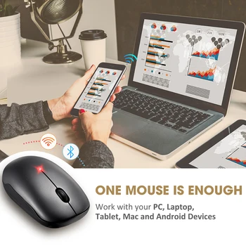 VicTsing PC128 Mouse-ul fără Fir Bluetooth 4.0 + 2.4 G Dual Mode Mouse-ul Optic de economisire a energiei Soareci Pentru Laptop Notebook Muis