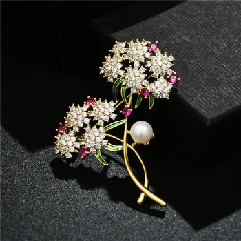 SINZRY manual glazura de zircon cubic de apă dulce pearl sweety flori elegant populare broșă pin doamna eșarfe cataramă