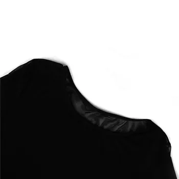 Tifon O-Gât Babydoll Sleepwear Maneca Lunga Femei de Lux de Lenjerie Feminina ochiurilor de Plasă Negru Sexy Plus Dimensiune Perspectivă Bună RW80868