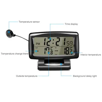 Masina Ceas Electronic în Interiorul și în Afara Indicator de Temperatură Vehicul Termometru Ceas de Masa Accesorii Luminoase