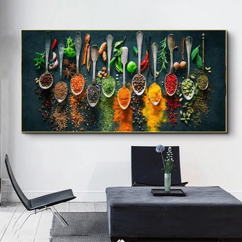 Bucătărie Tema Arta de Perete Postere si Printuri Ierburi și Condimente pe Masă Panza Picturi pe Perete Artă Imagini de Gătit Cuadro