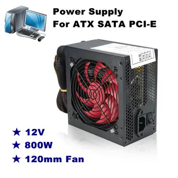 800W Max ATX SLI, PCI-E 12cm Fan, 20/24pin 12V 2.0 Pasiv PFC Alimentare Silent Fan PC SATA Jocuri PC de Alimentare