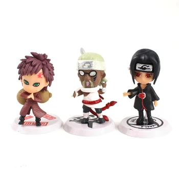 6pcs/lot 7cm Anime Naruto Figura Jucărie, Sasuke, Kakashi, Sakura Gaara Itachi Obito, Madara Killer Bee Mini Model de Papusa pentru Copii
