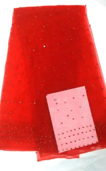 Noi Modele Rosu African Franceză Dantela Tesatura De Înaltă Calitate, Nigeria Franceză Net Dantela 2020 Cu Pietre Si Margele Pentru Femei D6288