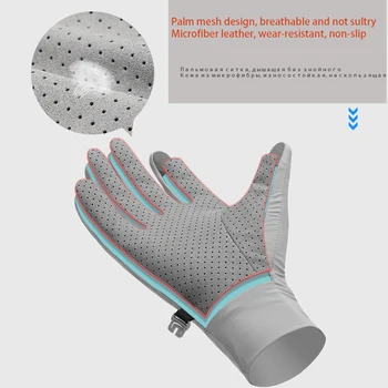 Pescuit Full-Deget Mănuși de Vară Matase de Gheață Respirabil Mănuși de protecție Solară în aer liber, Călărie Conducere rezistent la Uzura Gheață Sens Mănuși
