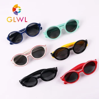 GLWL ochelari de Soare Copii Rotund Negru Ochelari de Soare Baieti Copii Oglindă Sport de Polarizare Ochelari Gilrs Silicon Ochelari en-Gros