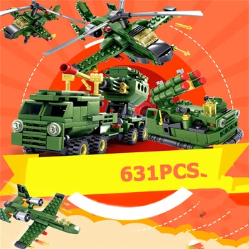 631PCS Blocuri Jucării & Hobby-uri Băiat Cărămizi Militare WW2 Avioane Rachete Vehicul Bloc Mini Cifre Cadou Jucarii Educative