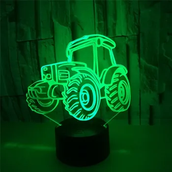 3D Lumina de noapte Tractor Forma USB de Încărcare Atingeți Comutatorul Lămpii de 7 Colorat pentru Copii Lumina de Noapte Fierbinte Picătură Navă Noutate Cadouri