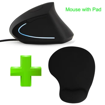 CHYI cu Fir Vertical Mouse-ul Ergonomic LED Backlit Light 3200DPI Încheietura Restul Proteja Jocul mouse-uri Cu Mouse Pad Kit Pentru Calculator