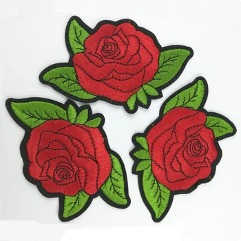 10buc/Set Trandafir Rosu Patch-uri Brodate pentru Îmbrăcăminte Fier de Cusut Aplicatiile Camasa Sacou Saci Autocolant Haine Insigne Patch-uri BT076