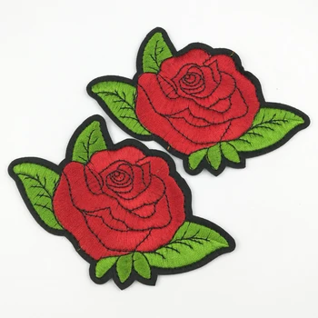 10buc/Set Trandafir Rosu Patch-uri Brodate pentru Îmbrăcăminte Fier de Cusut Aplicatiile Camasa Sacou Saci Autocolant Haine Insigne Patch-uri BT076