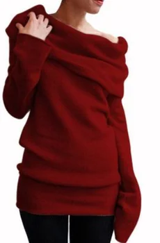 ZOGAA femeii Pulover Pe Umăr Doamnelor 2019 Moda Heap Guler Pulover Slim Solidă Plus Dimensiune 4xl 5xl Pulovere Streetwear