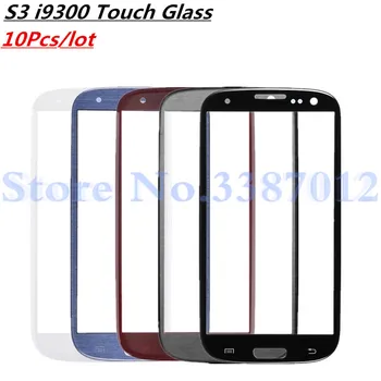 10buc Panoul Frontal Obiectiv Pentru Samsung Galaxy S III S3 GT-I9300, I9300 i747 Cazul Senzor Touch Screen Sticla Display LCD Geam Exterior