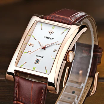 2020 WWOOR Pătrat Ceasuri Pentru Barbati Brand de Top de Lux Gunuine Piele Mens Watch Om de Afaceri Sport Cuarț Încheietura Ceas reloj hombre