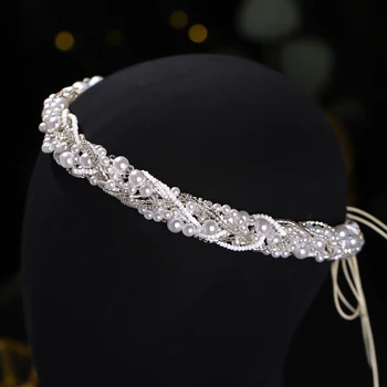 Perla Hairband Mireasa Cap Bijuterii Accesorii de Nunta Perla Tiara Bentita pe Cap de Bijuterii pentru Femei