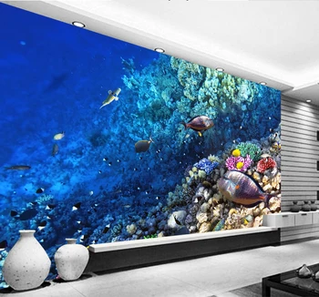 Foto personalizat Tapet 3D Stereo Lume Subacvatică De Pește Marin Viu Camera Copiilor TV de Fundal Autocolant de Perete