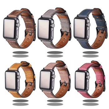 De lux Brățară Inteligent Watchband pentru Apple Watch 42mm 44mm Albastru Curea Piele Apple Watch band 40mm 38mm seria 5 4 3 2 1
