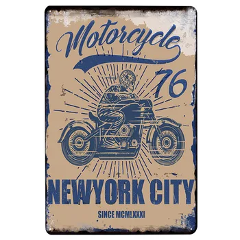 Motocicleta Tin Semn de Metal Retro Poster New York Fashion Curse Placa de Perete de Fier Pictura Arta Autocolant Decor pentru Club, Magazin, Bar