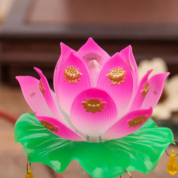 Budismul Consumabile Sfânt Lotus Lampa Rafinat Veilleuse Solemnă Ceremonie Budistă Se Închine Lui Buddha Lampa Templu Budist Decor