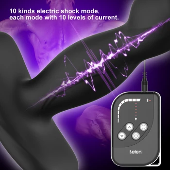 Șoc Electric Prostata Masaj Anal, Dop de Fund de Control de la Distanță de 10 de Tipuri de Frecvență Electric Stimulator Om Jucarii Sexuale pentru Adulți Bărbați