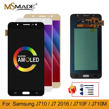 Super AMOLED Pentru Samsung Galaxy J7 2016 J710 SM-J710F J710M J710H J710FN LCD Display Cu Touch Screen Digitizer Asamblare