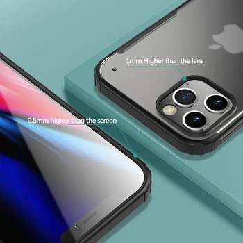 UFlaxe la Șocuri Greu de Caz pentru Apple iPhone 12 Pro Max iPhone 12 Mini Mat Transparent Ultra-subțire anti-knock Acoperi HJ