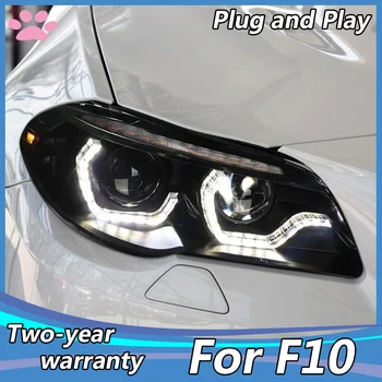 Styling auto pentru BMW F10 F18 2011-2013 Faruri LED pentru F10 F18 lampă de Cap Dinamice DRL de Semnalizare cu led-uri faruri