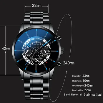 GENEVA Ceas de Lux pentru Bărbați din Oțel Inoxidabil Ceasuri Relogio Masculino Ceas Casual pentru Omul Ceas Calendar Ceasuri reloj hombre