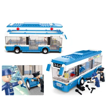 Particule mici 235pcs City Bus Model auto Blocuri educația Copiilor Assemblel blocuri de cărămidă Jucarii pentru Copii