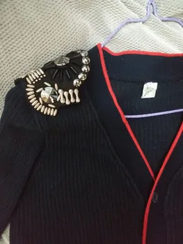 2pc/set negru cu Margele epaulette pentru haine DIY Moda coase pe patch-uri pentru îmbrăcăminte Insigna Epoleti Umar Parches aplicatii