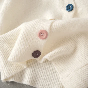 Cthink Bună Calitate Tricotate Cardigan De Sus A Culturilor De Toamnă În Anul 2020 New Sosire Trunchiate Cardigan Pulovere Elegante V Gât Pulovere Femei
