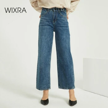 Wixra Liber Vintage Femei Blugi Cu Talie Înaltă, Buzunare Prietenul Largi Picior Casual Pantaloni Din Denim 2020 Primavara Toamna