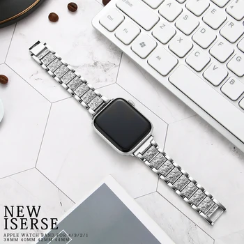 Pentru Apple Watch band 40mm 44mm 38mm 42mm femei Diamond Trupa pentru Apple Watch series54 3 2 1 iWatch bratara din otel inoxidabil curea