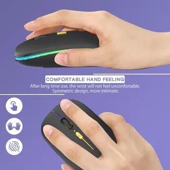 Mouse-ul fără fir Bluetooth RGB Reîncărcabilă Mouse-ul fără Fir pe Calculator Silent Mause LED cu iluminare din spate Ergonomic Mouse de Gaming Pentru PC, Laptop