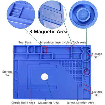 Magnetice de Izolare Termică Silicon Mat de Reparare Pad Rezistent la Căldură Birou Mat BGA Lipit de Reparații Stație de Lucru Platforma de Sudare
