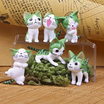 Kawaii Pisica Papusa Jucării Mini Pisica PVC Acțiune Figura Jucării Pentru Copii Moss Bonsai Mic Peisaj Animale Model de Decorare Ziua de nastere Cadou