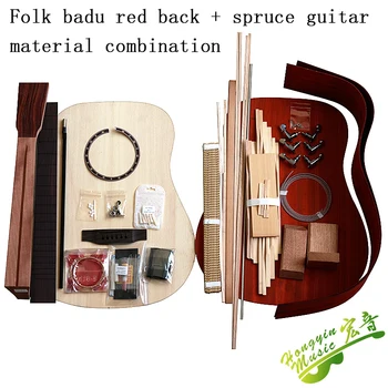 41 inch, Toate unice din lemn chitara material set de accesorii AfricanPadauk solide spate partea de Molid bord din lemn masiv