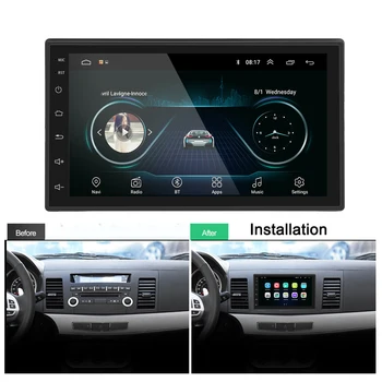 Podofo 2 din Radio Auto 2.5 D GPS Android Player Multimedia Universal 7