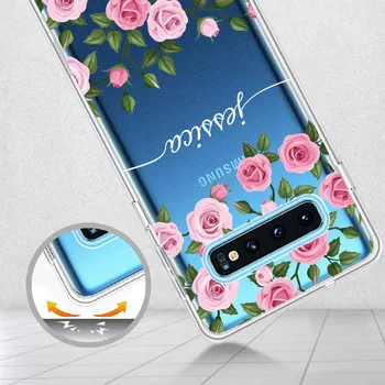 Personalizate Personalizate Inițială Nume De Floare Caz De Telefon Pentru Samsung Galaxy A31 Nota 9 10 A8 S8 S9 S10 S20 Plus Moale Caz De Protecție