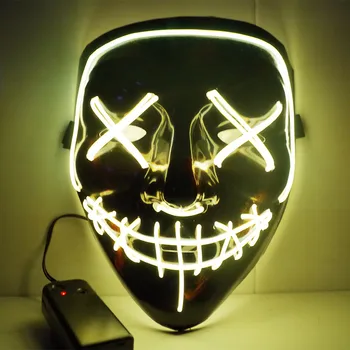 Mascat de Halloween CONDUS Masca Lumina de Neon Strălucire de Purjare Măști Alegerea Rimel Costum Petrecere cu DJ Aprinde Măști Strălucire În Întuneric 10 Culoare