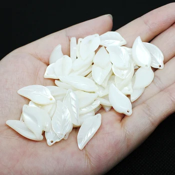 5pcs / sac mare naturale shell moda frunze alb pandantiv pentru a face bijuterii DIY brățară colier clip de păr bijuterii accesorii