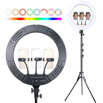 45cm CONDUS Selfie RGB Inel de Lumina Cu 1,6 m Suport Trepied Pentru YouTube Tiktok Video Colorate de Lumină Fotografie Photo Studio Lampa