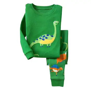 Băiețelul Fete din Bumbac Dinozaur Imprimare Toamna Pijama Set Pijamale Pijamale Homewear 1-7M