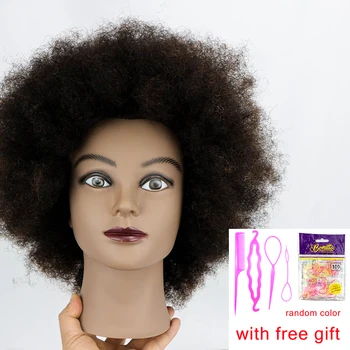 Afro Formare Cap Manechin Human Hair Styling Capul De Vopsire Cosmetologie Manechinului Salon De Coafură Cap De Păpușă Pentru Împletit