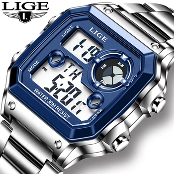 2021 LIGE Noua Moda Ceas Electronic Men Sport Impermeabil Data de Alarmă Ceas de mana Barbati, Ceasuri de Top de Brand de Lux Cronograf+Cutie