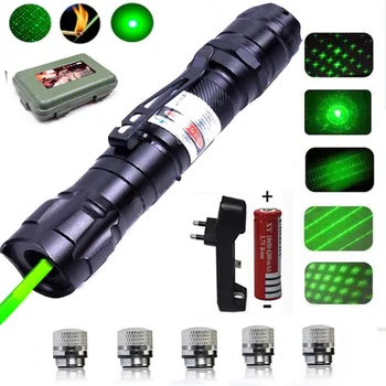 Laser Pointer verde lazer Vedere Seria Lanternă Puternică dispozitiv 532nm 5mW Focalizare Reglabilă lasere pen+Baterie 18650