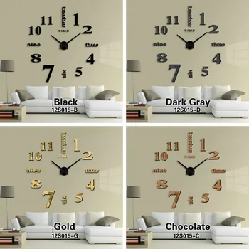 Acasă decor Cuarț Acasă Decorare mare ceas de perete cu design modern 3D DIY mari decorative, ceasuri de perete ceas de perete cadou unic